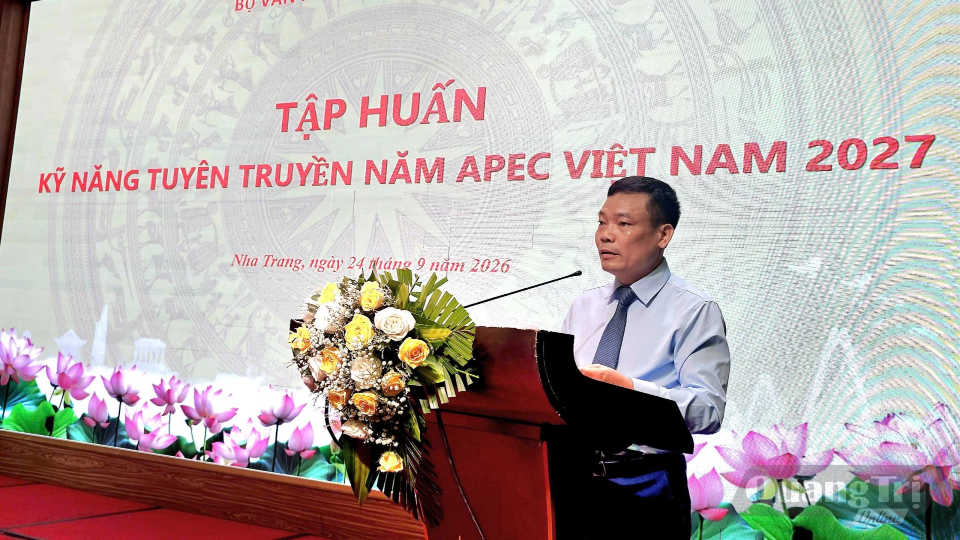 Đồng chí Đặng Khắc Lợi. Phó Cục trưởng Cục Báo chí phát biểu khai mạc hội nghị-Ảnh: Phan Khiêm