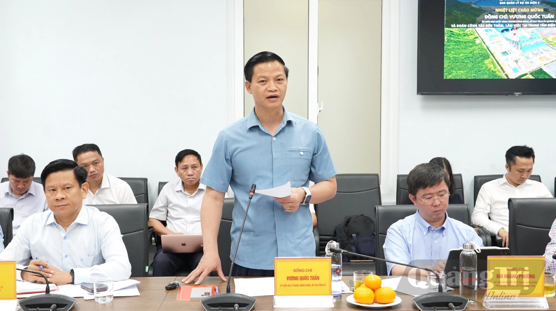 Đồng chí Vương Quốc Tuấn, Bí thư Tỉnh ủy kết luận buổi làm việc - Ảnh: Q.V