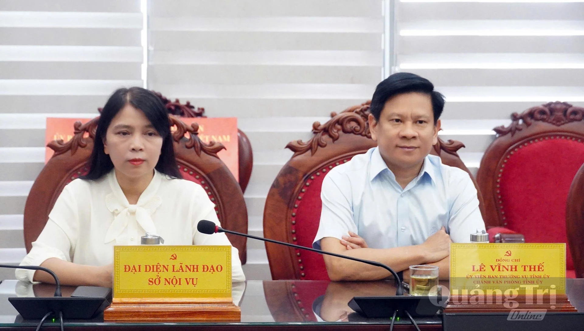 Các đồng chí lãnh đạo tỉnh Quảng Trị dự buổi làm việc - Ảnh: N.M