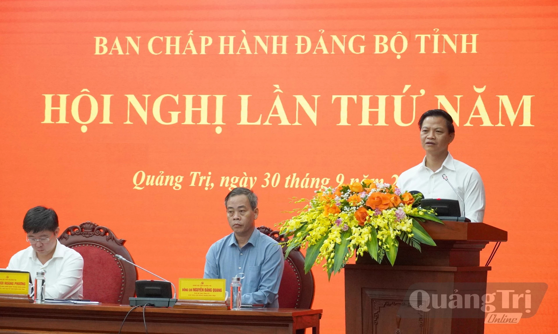 Đồng chí Vương Quốc Tuấn, Ủy viên Trung ương Đảng, Bí thư Tỉnh phát biểu khai mạc hội nghị - Ảnh: X.P