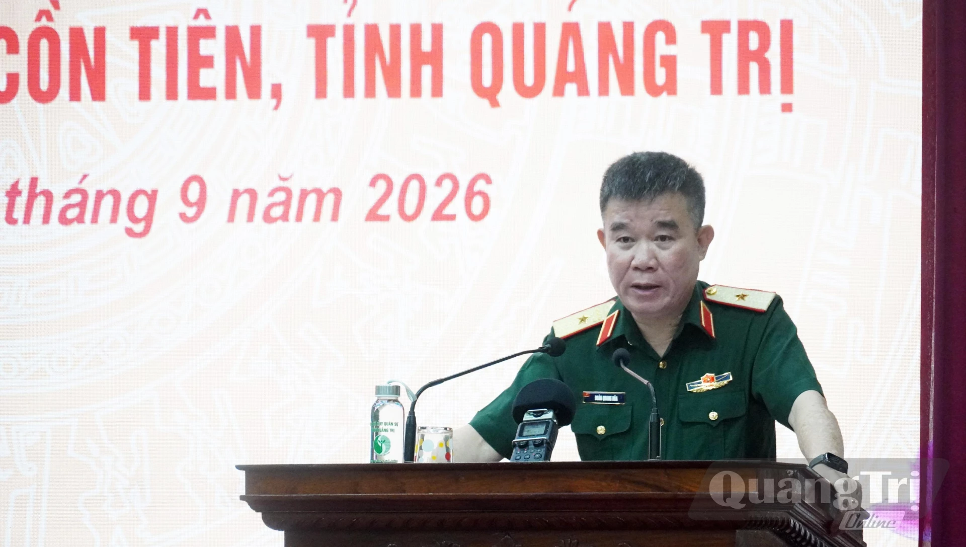 Thiếu tướng Đoàn Quang Hòa, Cục trưởng Cục Chính sách - Xã hội, Chánh Văn phòng Ban Chỉ đạo phát biểu tại hội thảo - Ảnh: N.M