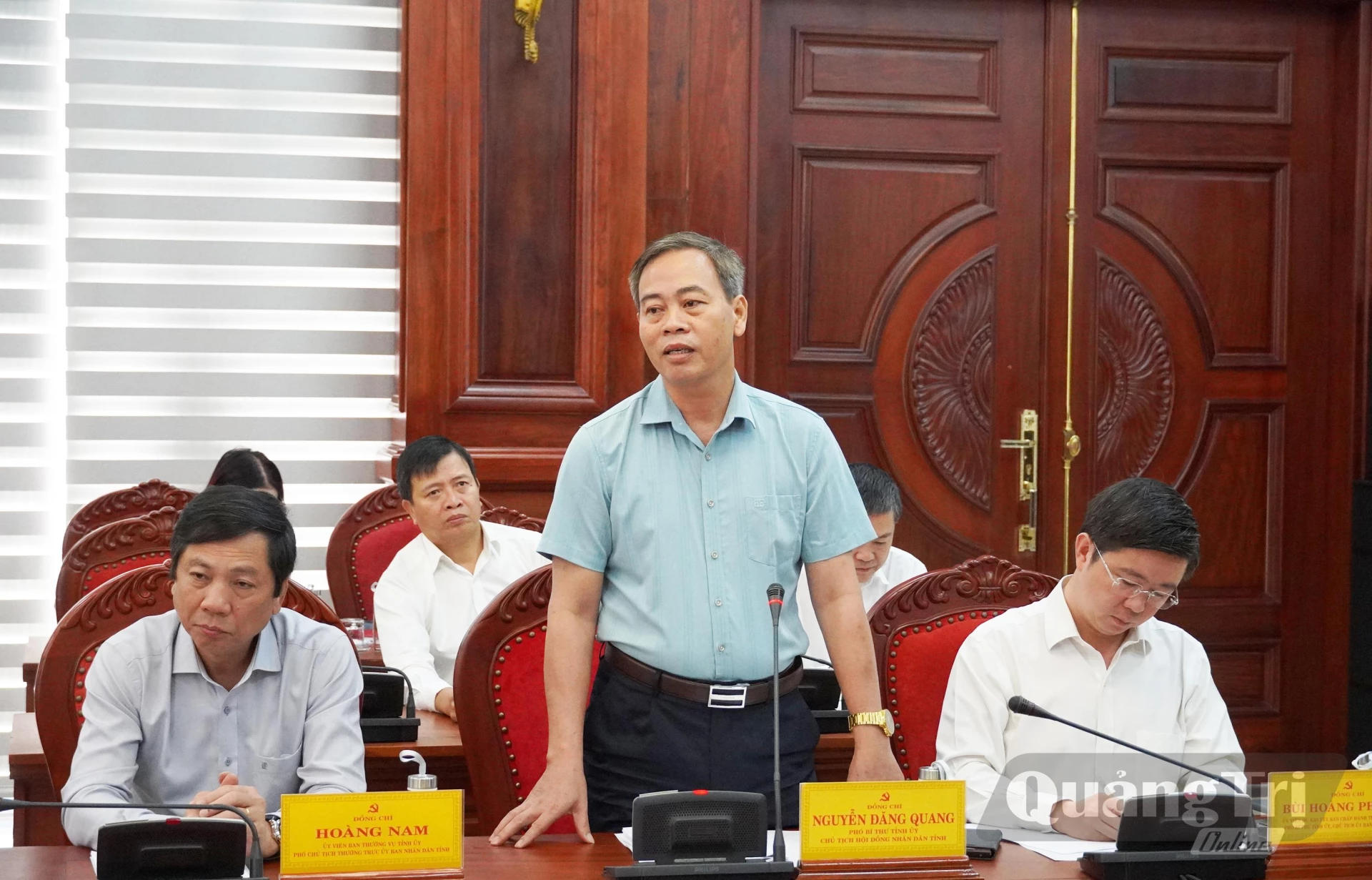 Đồng chí Nguyễn Đăng Quang, Phó Bí thư Tỉnh ủy, Chủ tịch HĐND tỉnh phát biểu tại hội nghị - Ảnh: X.P
