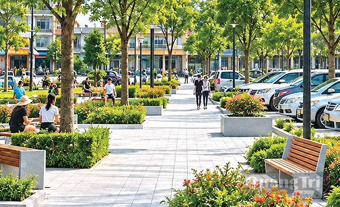 Khu vực chợ xép ở Ba Đồn sẽ được chuyển đổi thành công viên cây xanh kết hợp bãi đỗ xe công cộng - Ảnh: Minh họa
