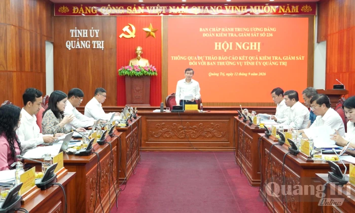 Thông qua dự thảo báo cáo kết quả kiểm tra, giám sát đối với Ban Thường vụ Tỉnh ủy Quảng Trị