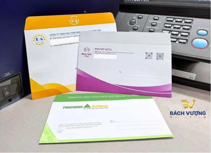 Các mẫu phong bì A4, A5, A6 được sản xuất trên dây chuyền in offset hiện đại, đáp ứng yêu cầu về màu sắc nhận diện