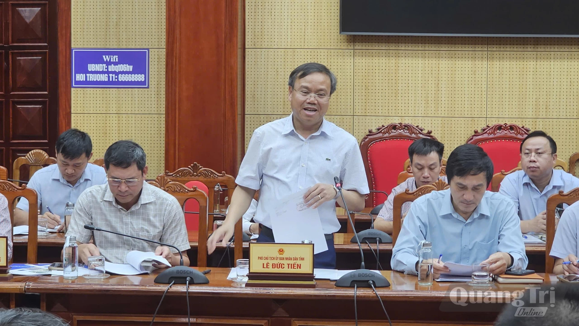Đồng chí Lê Đức Tiến, Phó Chủ tịch UBND phát biểu kết luận tại buổi làm việc-Ảnh: Phan Khiêm