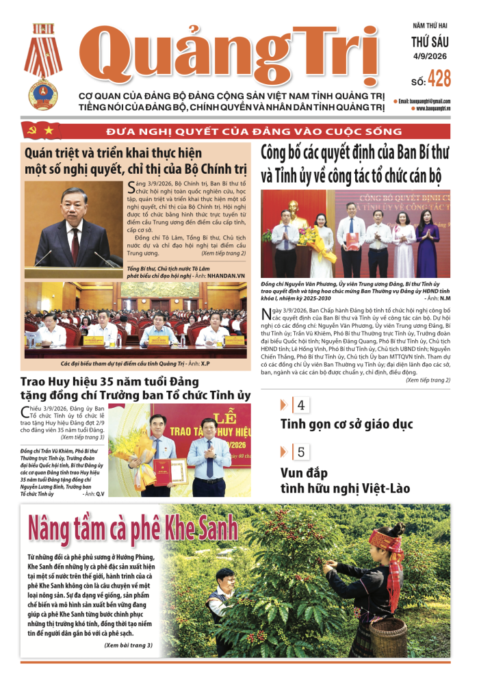 Báo Quảng Trị số 428 - Ngày 04/9/2026
