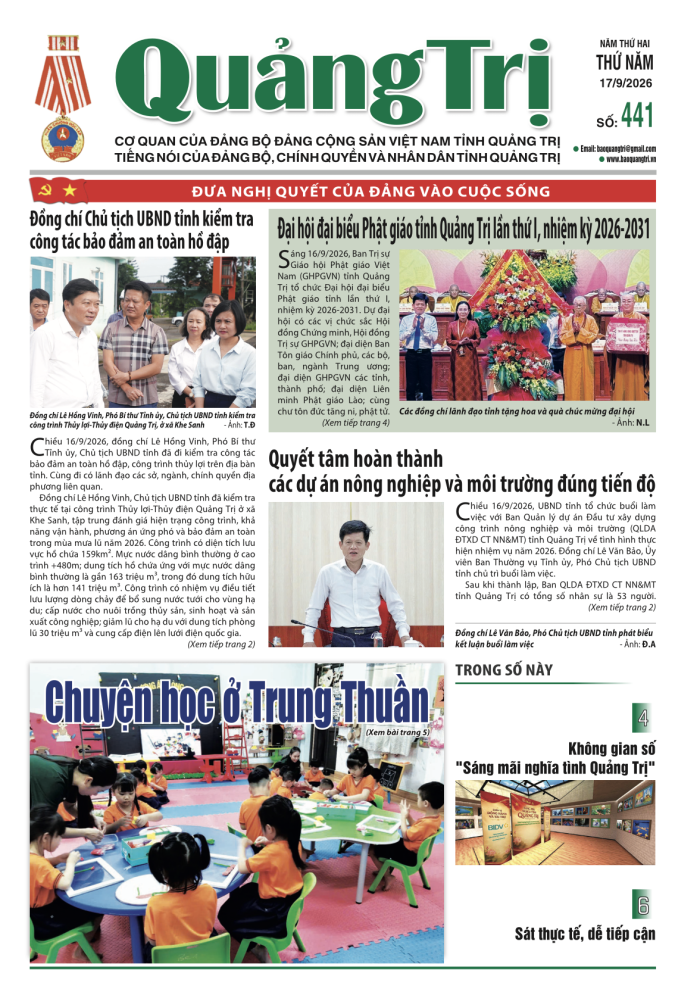 Báo Quảng Trị số 441 - Ngày 17/9/2026