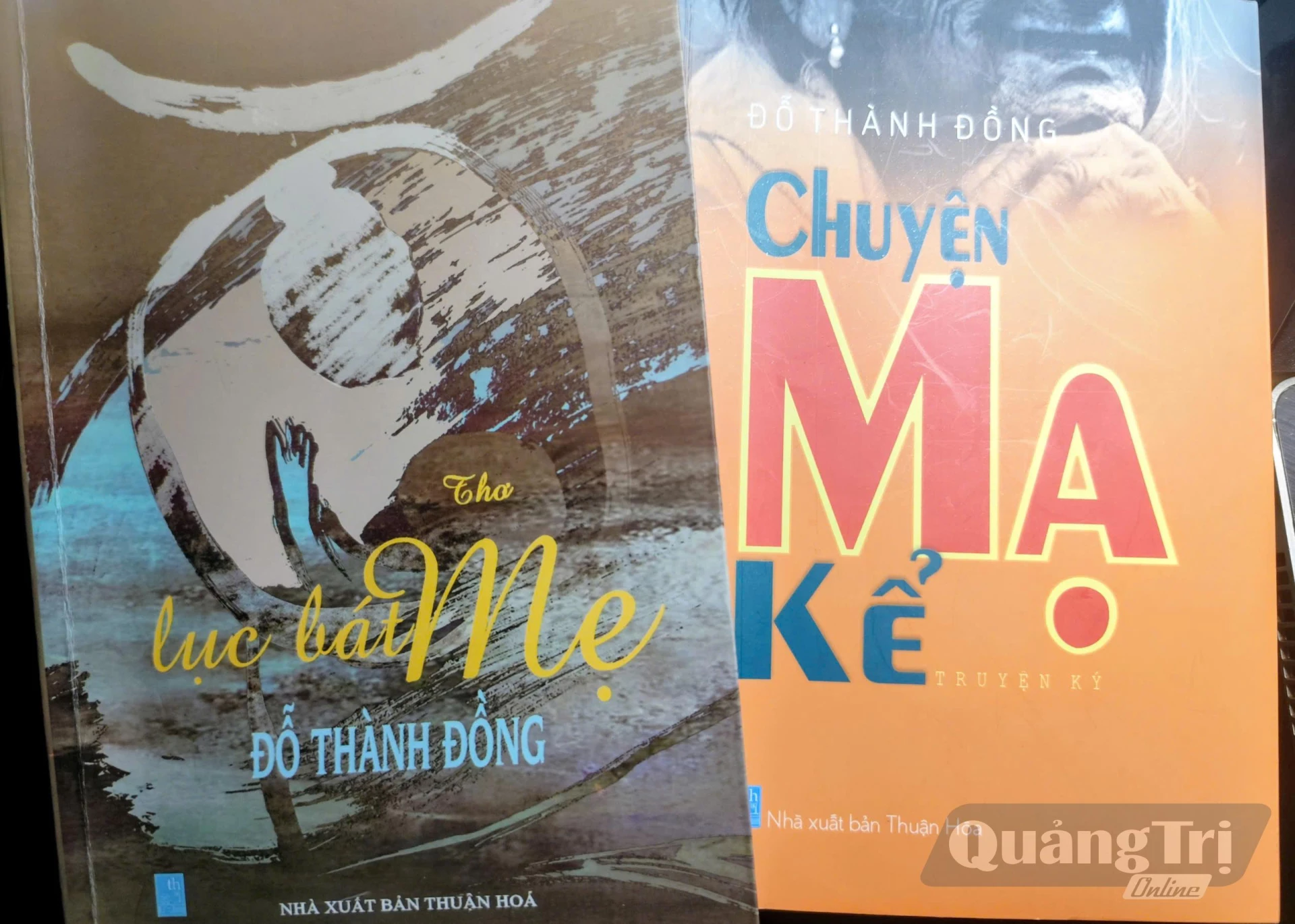 Bìa tác phẩm “Lục bát mẹ” và “Chuyện mạ kể” -Ảnh: N.Đ.H