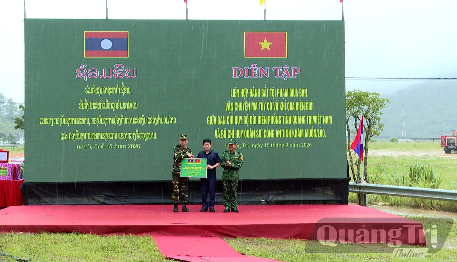 Diễn tập liên hợp đánh bắt tội phạm mua bán, vận chuyển ma túy có vũ khí qua biên giới