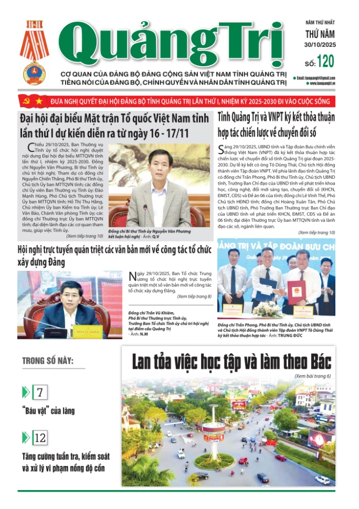 Báo Quảng Trị số 120 - Ngày 30-10-2025