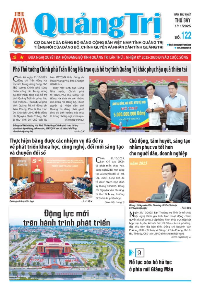 Báo Quảng Trị số 122 - Ngày 01-11-2025