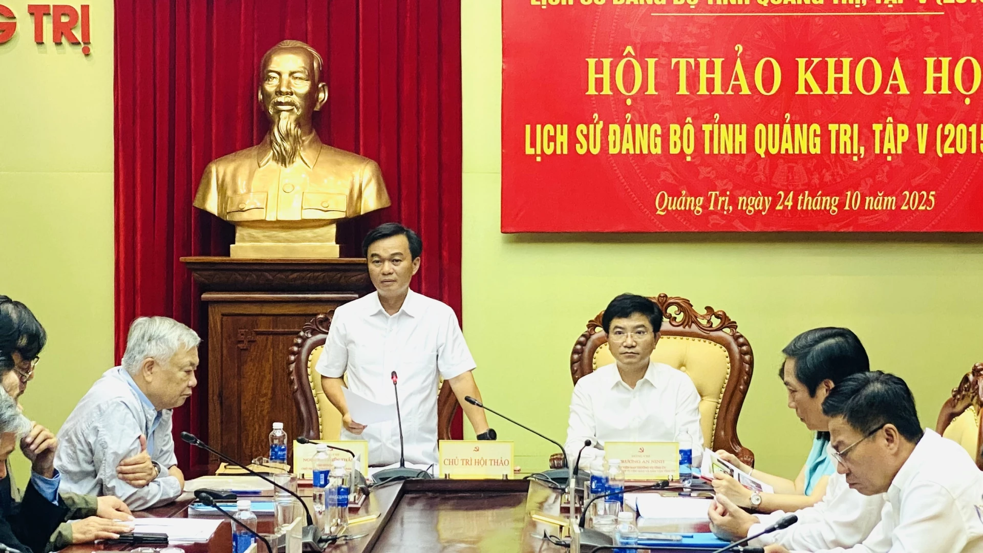 Đồng chí Nguyễn Chiến Thắng phát biểu kết luận hội thảo - Ảnh: NL