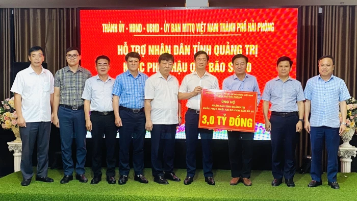 Thành phố Hải Phòng hỗ trợ 3 tỉ đồng cho tỉnh Quảng Trị khắc phục hậu quả bão số 10