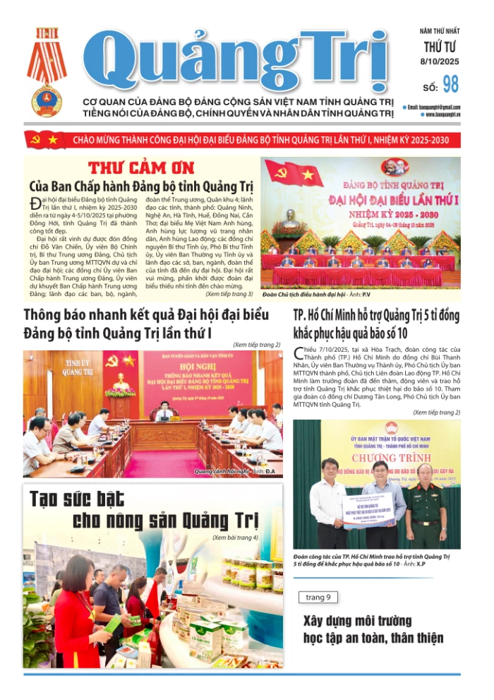 Báo Quảng Trị số 98 - Ngày 8-10-2025