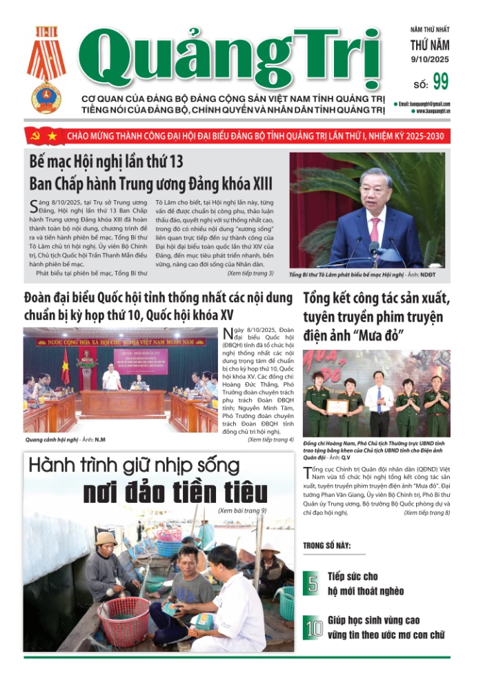 Báo Quảng Trị số 99 - Ngày 9-10-2025