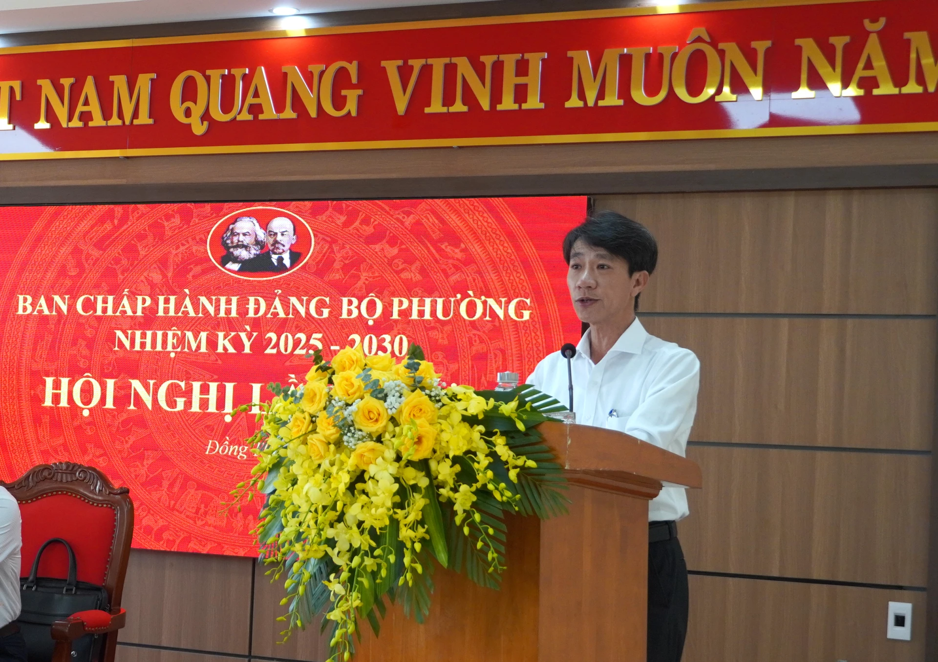 Đồng chí Bí thư Đảng ủy phường Đồng Thuận Nguyễn Nguyên Lực kết luận tại hội nghị. Ảnh: H.Tr