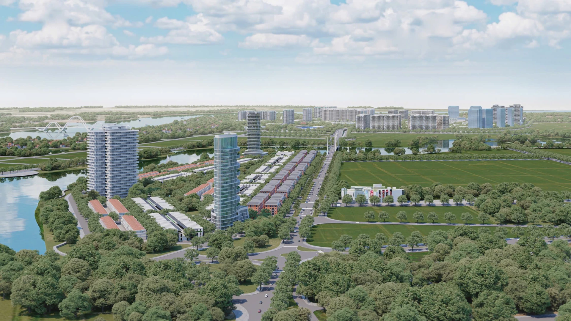 Phối cảnh Khu đô thị hỗn hợp phía Tây sông Lệ Kỳ - Ảnh: Sun Group