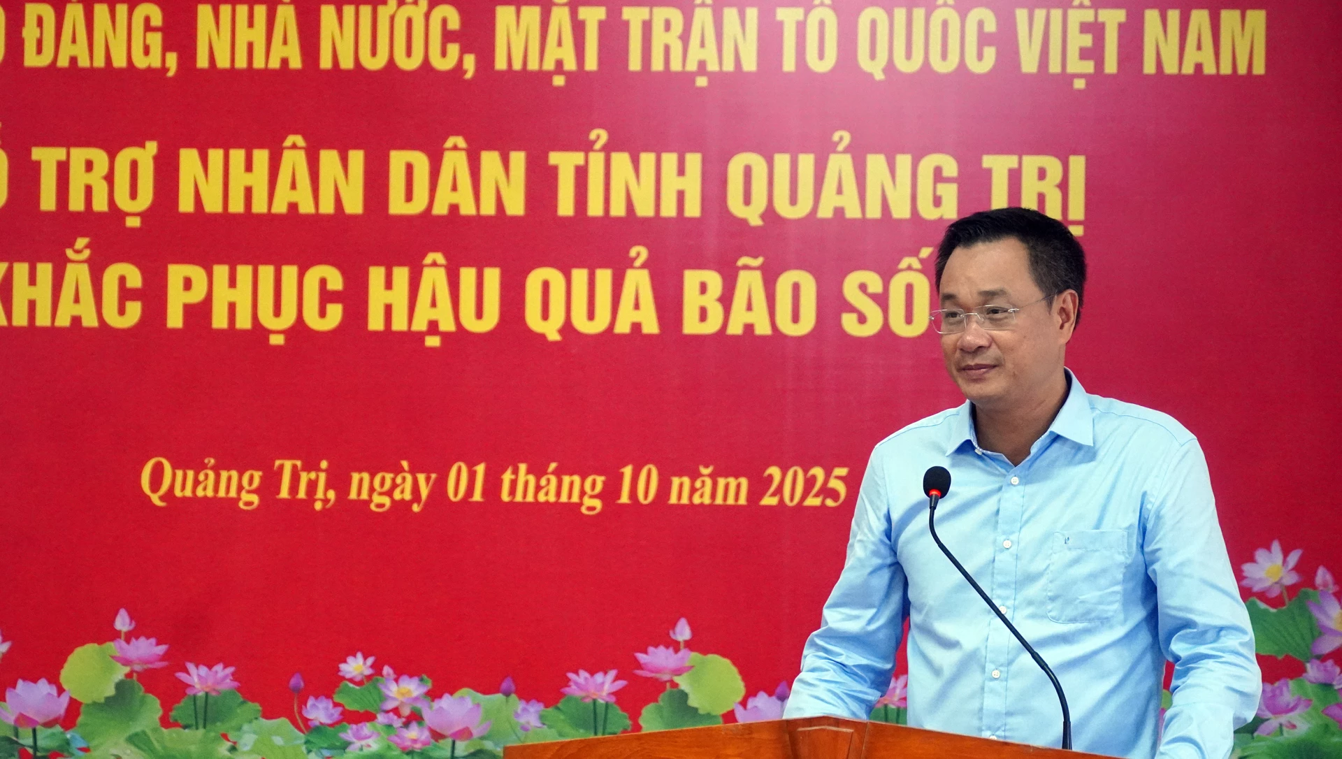 Đồng chí Bí thư Tỉnh ủy Lê Ngọc Quang gửi trân trọng cảm ơn sự quan tâm của lãnh đạo Đảng, Nhà nước, các bộ, ngành, doanh nghiệp - Ảnh: N.M
