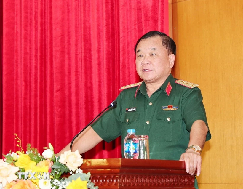 Thượng tướng Hoàng Xuân Chiến phát biểu chỉ đạo. (Ảnh: Trọng Đức/TTXVN)