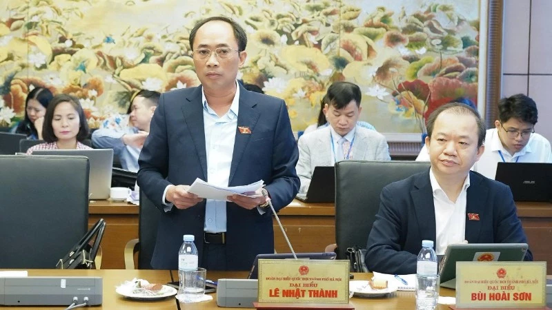 Đại biểu Lê Nhật Thành (Hà Nội) phát biểu.
