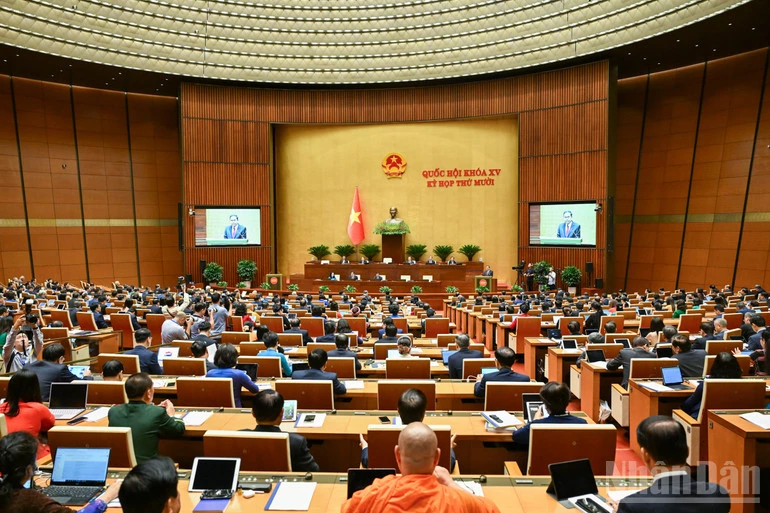 Quang cảnh phiên khai mạc Kỳ họp thứ 10, Quốc hội khóa XV. (Ảnh: DUY LINH)