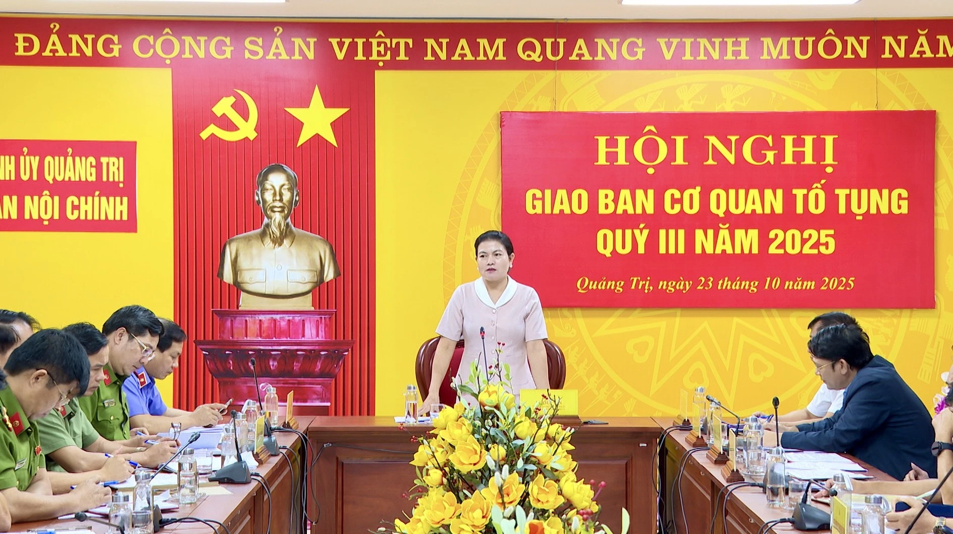 Trưởng Ban Nội chính Tỉnh ủy Ly Kiều Vân phát biểu kết luận hội nghị - Ảnh: T.C