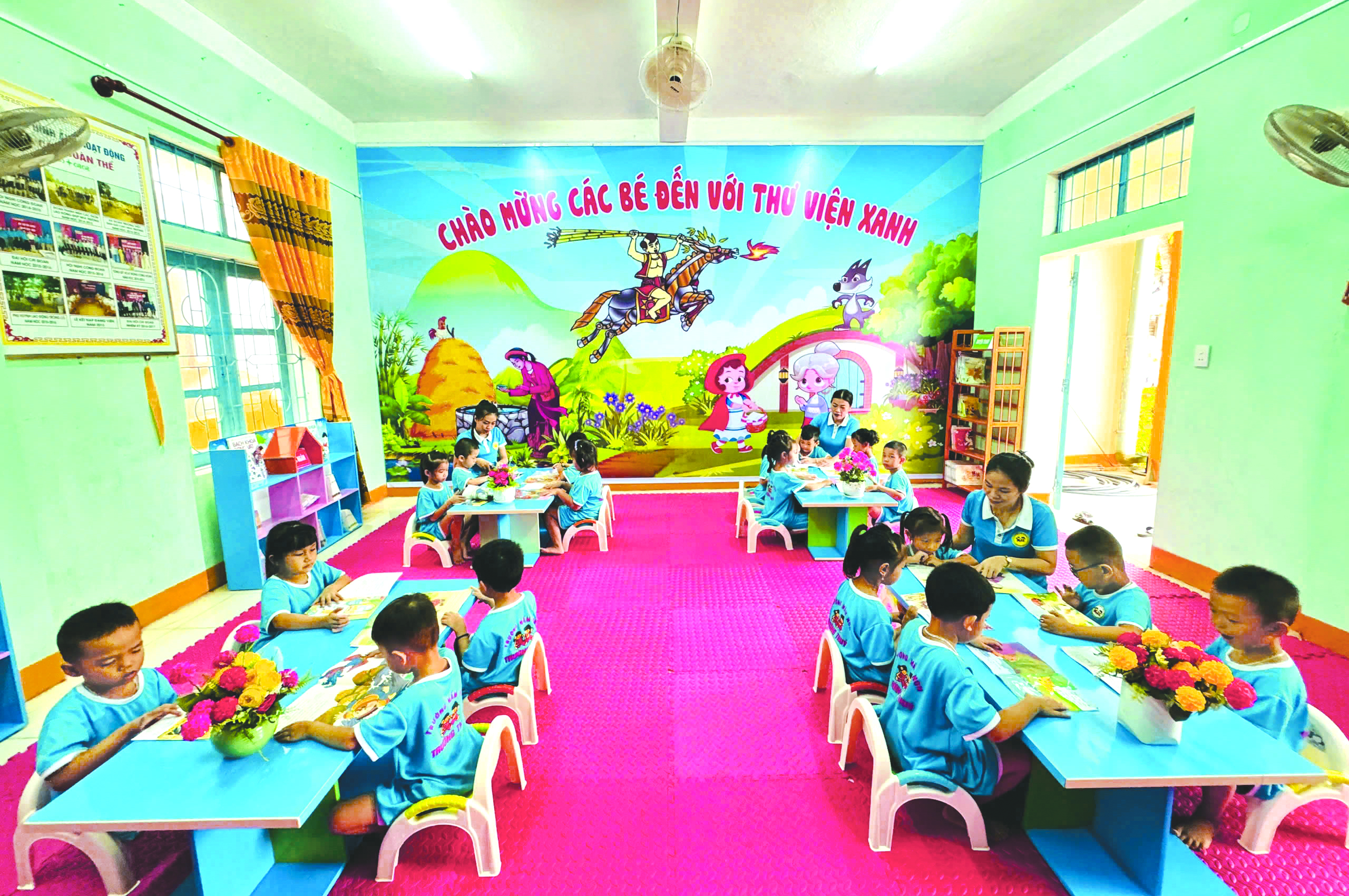 Một tiết học tại Trường mầm non Trường Thủy, xã Trường Phú - Ảnh: N.H