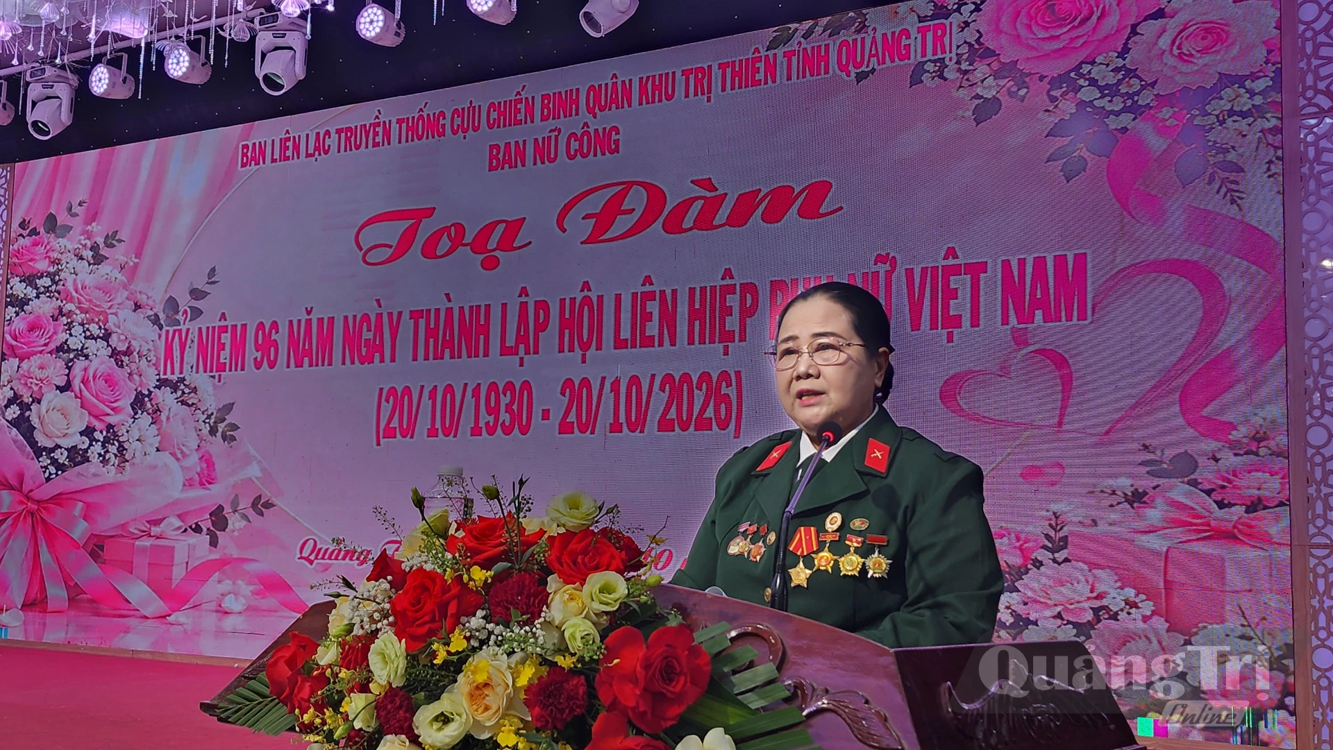 Bà Nguyễn Thị Thắm, Trưởng ban nữ công phát biểu - Ảnh: Tạ Hưng