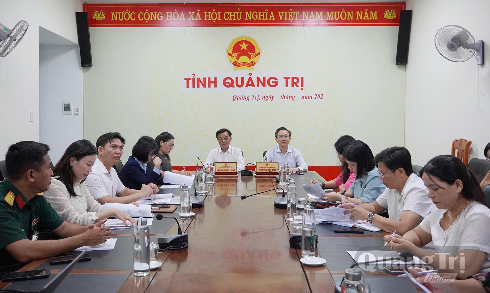 Quang cảnh cuộc họp tại điểm cầu Quảng Trị - Ảnh; NL