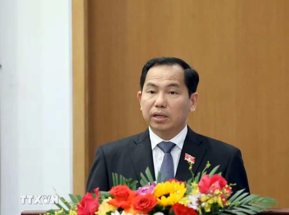 Tổng Thư ký, Chủ nhiệm Văn phòng Quốc hội Lê Quang Mạnh phát biểu. (Ảnh: Tuấn Anh/TTXVN)