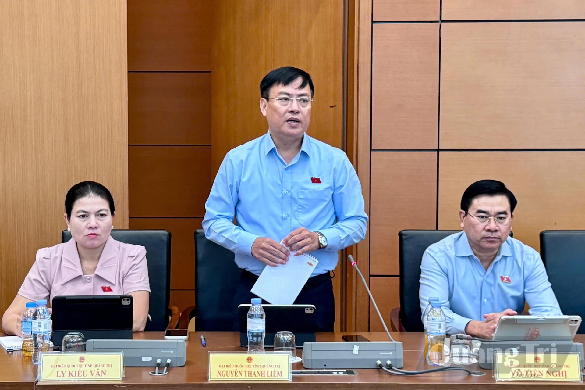 Đại biểu Nguyễn Thanh Liêm, Ủy viên Ban Thường vụ Tỉnh ủy, Giám đốc Công an tỉnh - Ảnh: CTV
