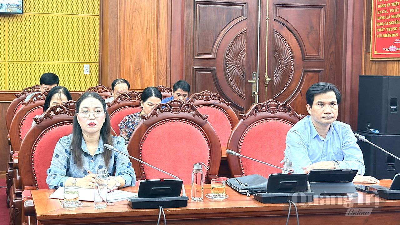 Đại biểu tham dự hội nghị tại điểm cầu Quảng Trị - Ảnh: NL