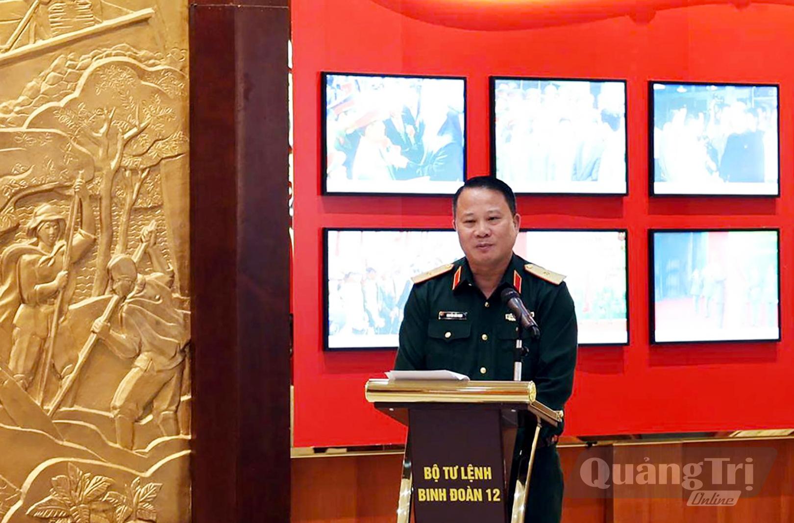 Đồng chí Thiếu tướng Nguyễn Hữu Ngọc, Tư lệnh Binh đoàn 12 phát biểu tại buổi làm việc - Ảnh: C.T.V