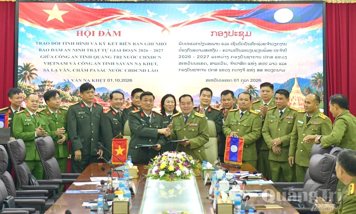 Hội đàm giữa Công an tỉnh Quảng Trị với Công an 3 tỉnh nước bạn Lào