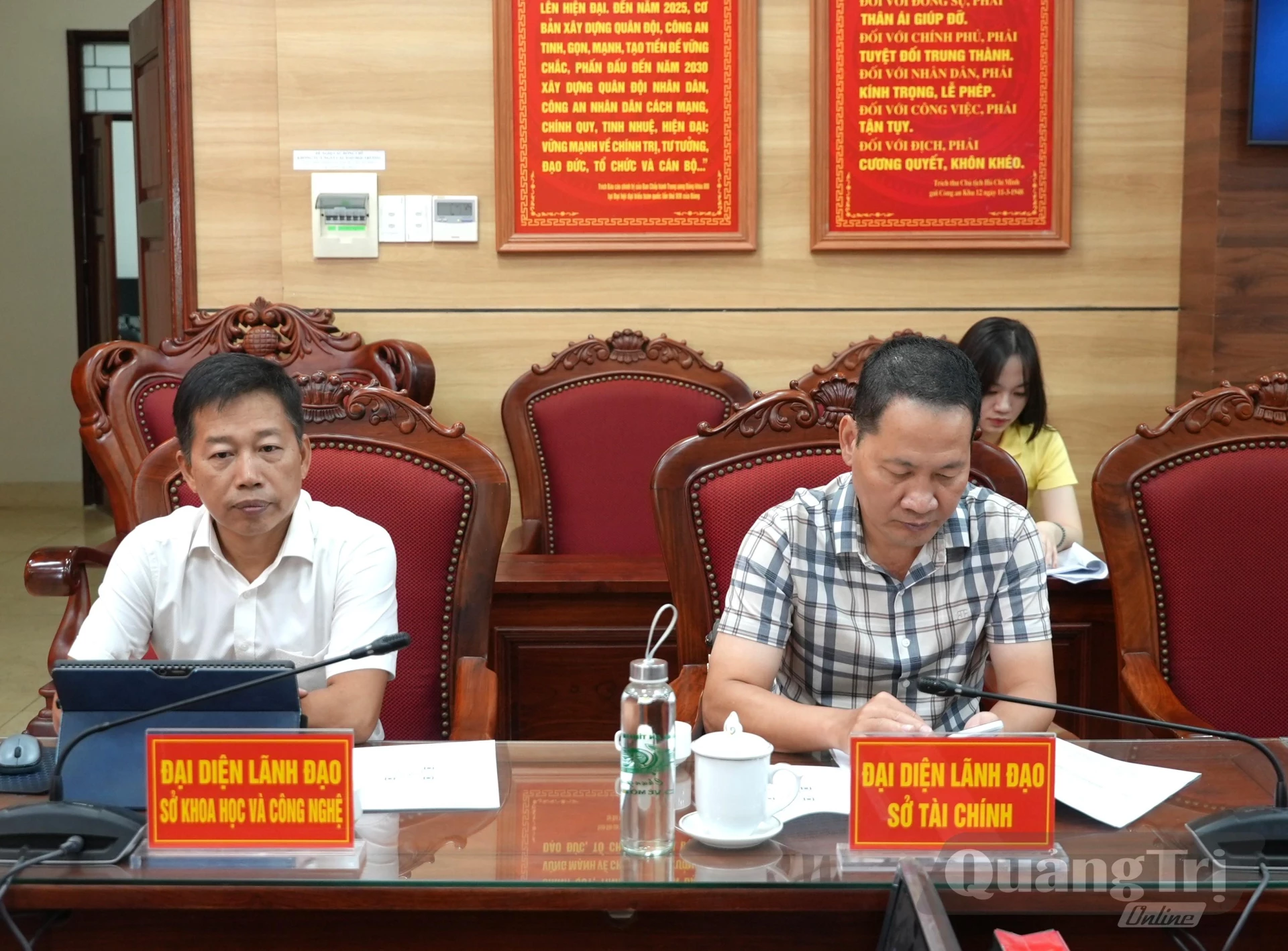 Các đại biểu tham dự hội nghị tại điểm cầu Công an tỉnh Quảng Trị - Ảnh: T.Đ