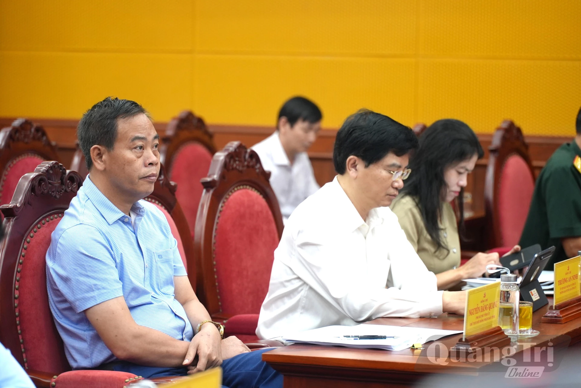 Đồng chí Nguyễn Đăng Quang, Chủ tịch HĐND tỉnh, Phó Trưởng Ban chỉ đạo và các đại biểu tham dự phiên họp - Ảnh: T.Đ