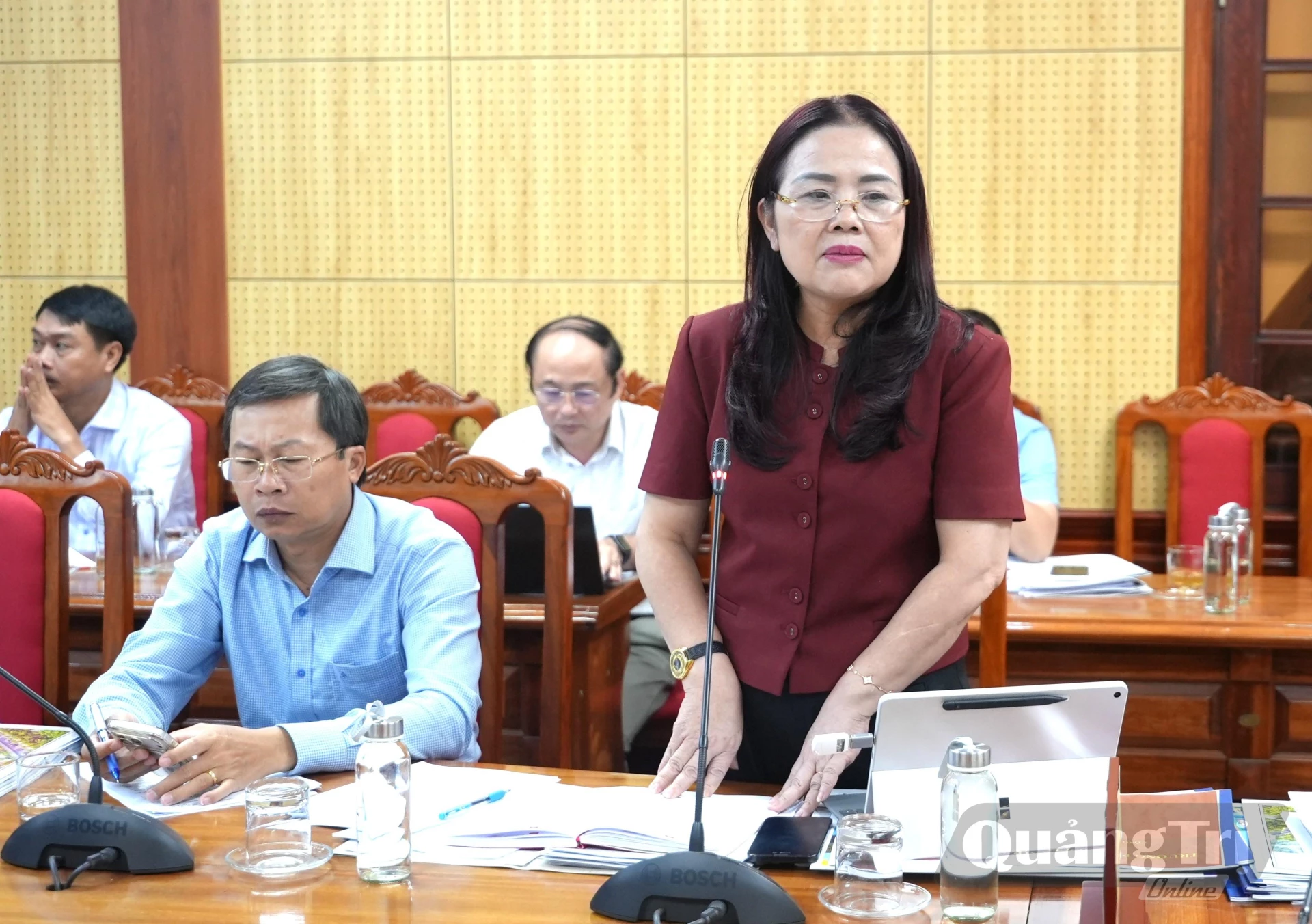 Đại diện lãnh đạo Sở Giáo dục và Đào tạo phát biểu tại buổi làm việc - Ảnh: T.Đ