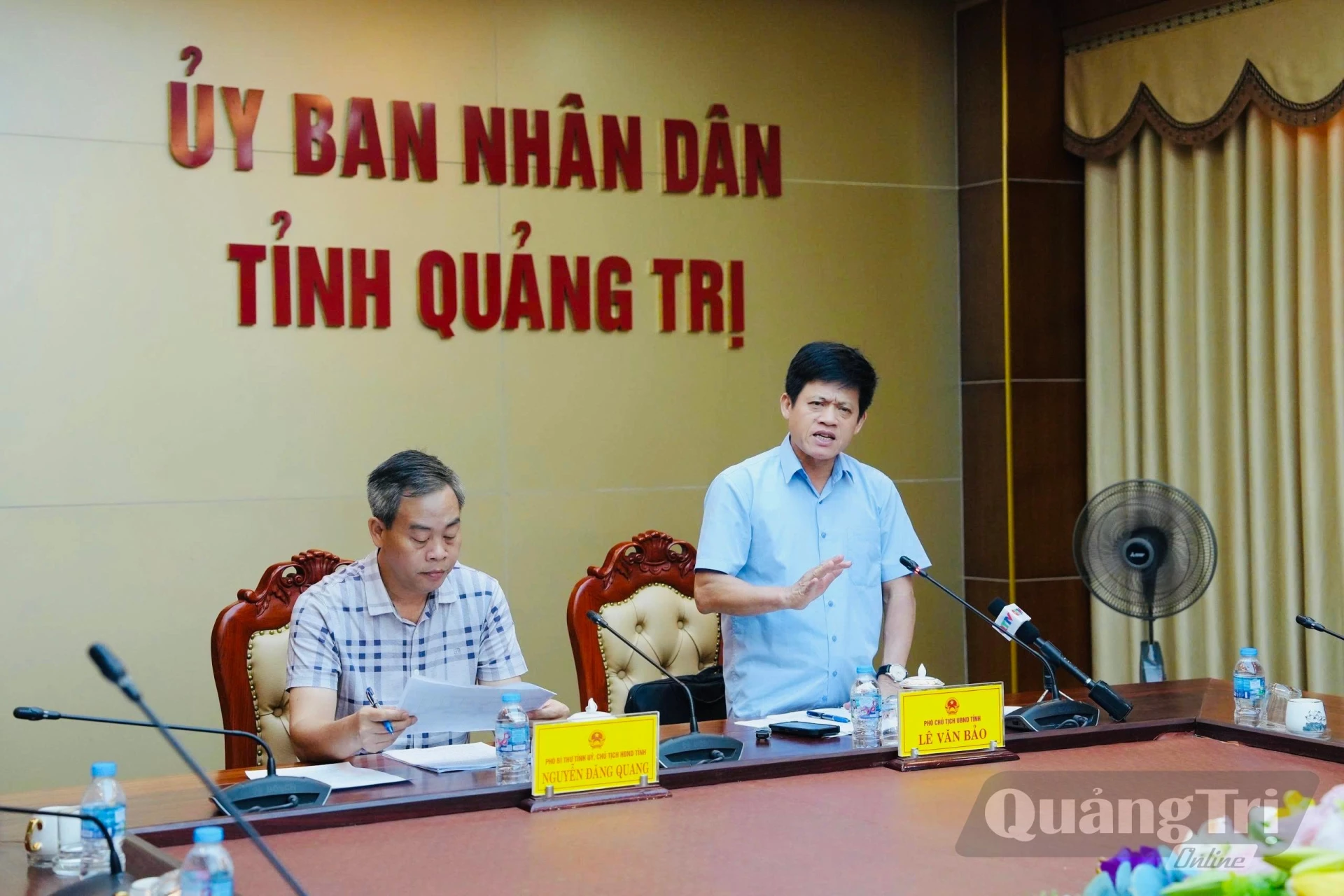 Đồng chí Lê Văn Bảo, Phó Chủ tịch UBND tỉnh kết luận tại cuộc họp - Ảnh: Mỹ Nhị 