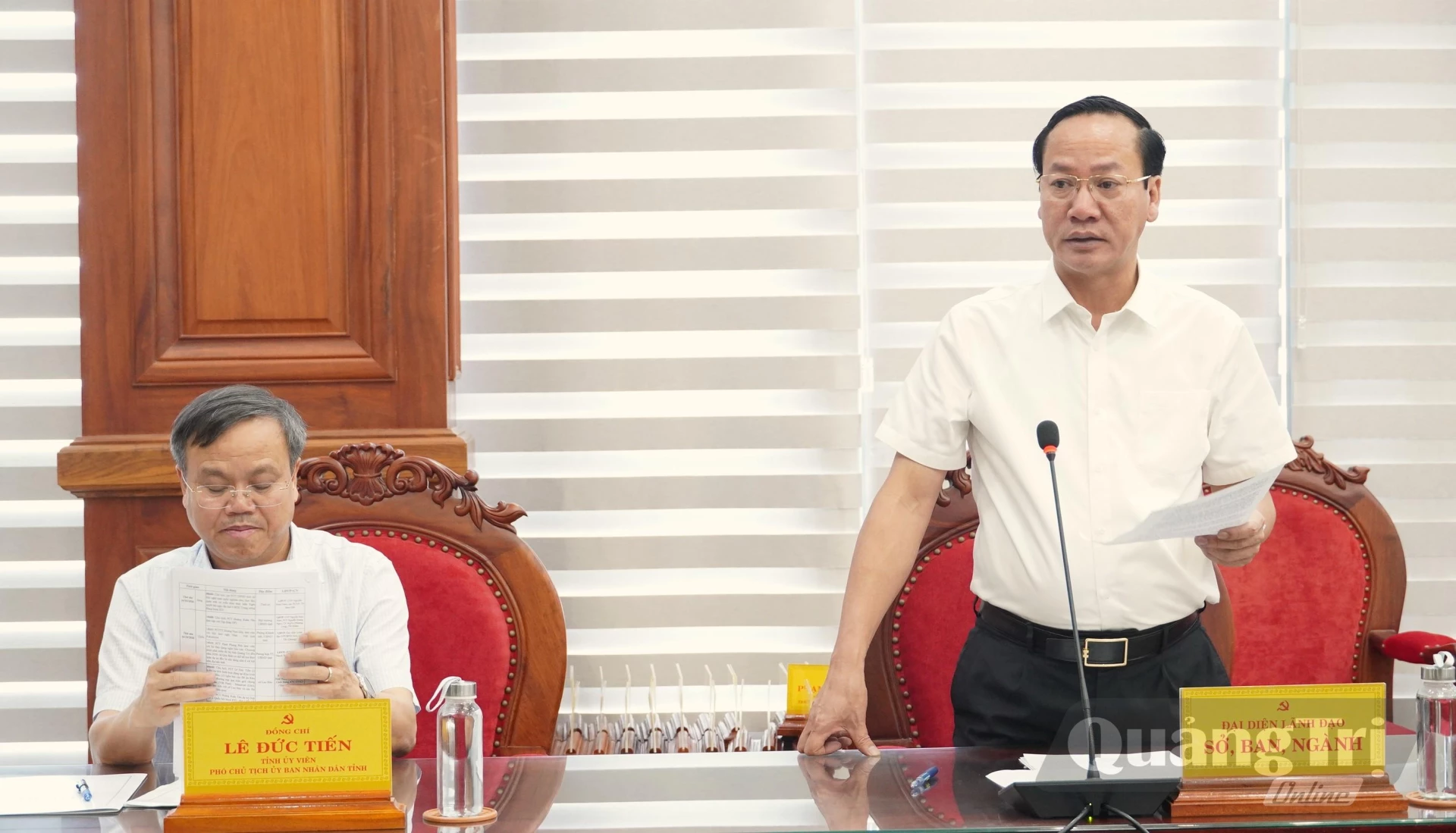 Lãnh đạo Sở Tài chính phát biểu tại buổi làm việc - Ảnh: Q.V