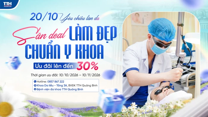 Bệnh viện Đa khoa TTH Quảng Bình ưu đãi giá chăm sóc và điều trị da