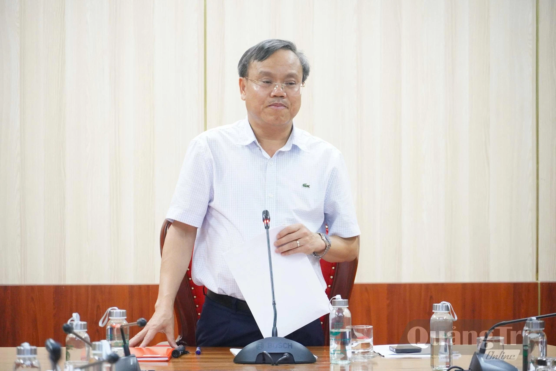 Đồng chí Lê Đức Tiến, Phó Chủ tịch UBND tỉnh phát biểu kết luận tại buổi làm việc - Ảnh: Đ.A