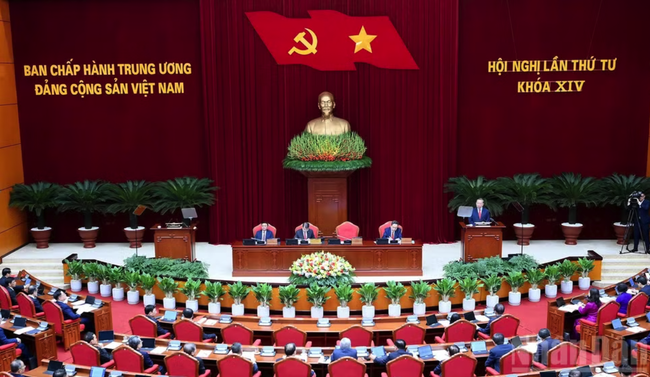 Phiên khai mạc hội nghị lần thứ Tư, Ban Chấp hành Trung ương Đảng khóa XIV. (Ảnh: ĐĂNG KHOA)