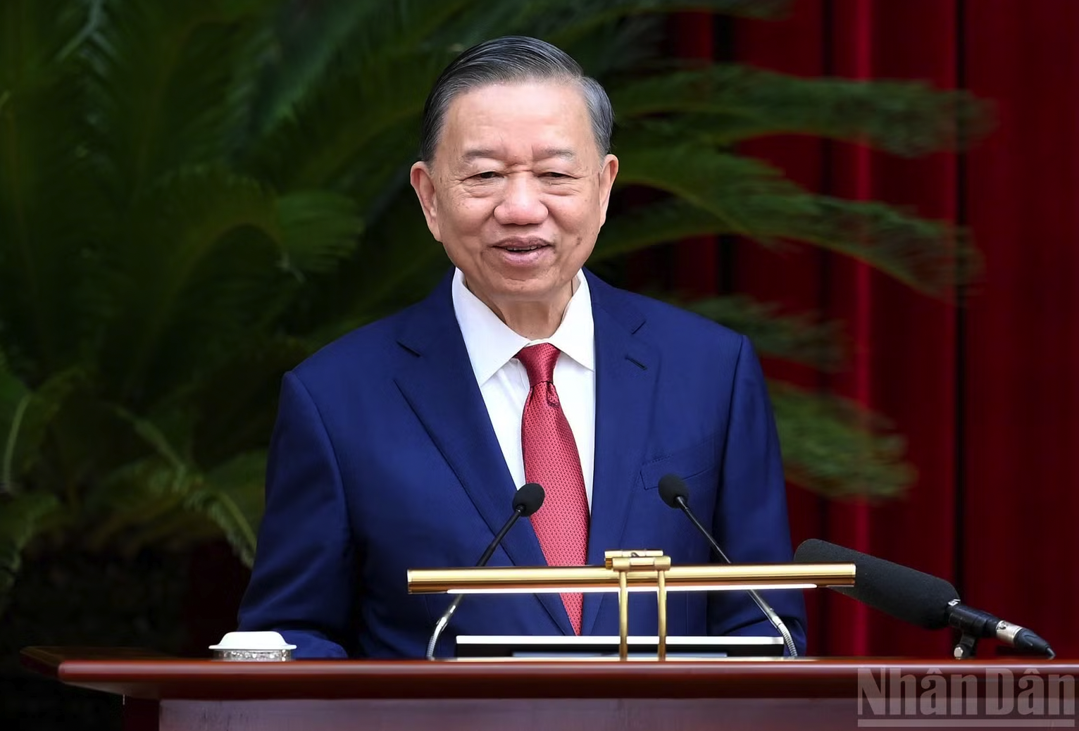 Tổng Bí thư, Chủ tịch nước Tô Lâm phát biểu bế mạc hội nghị. (Ảnh: ĐĂNG KHOA)