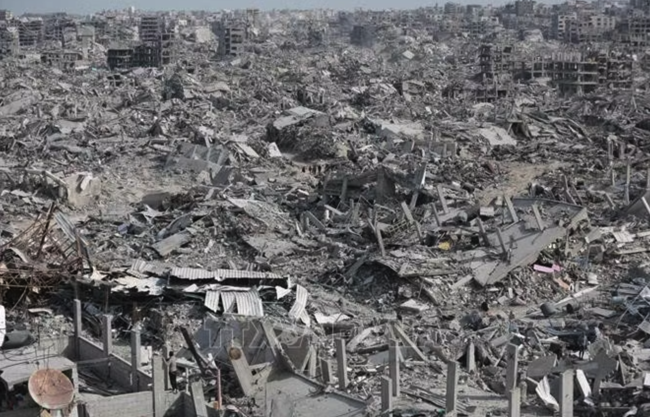 Cảnh tàn phá do xung đột tại Dải Gaza. Ảnh: IRNA/TTXVN