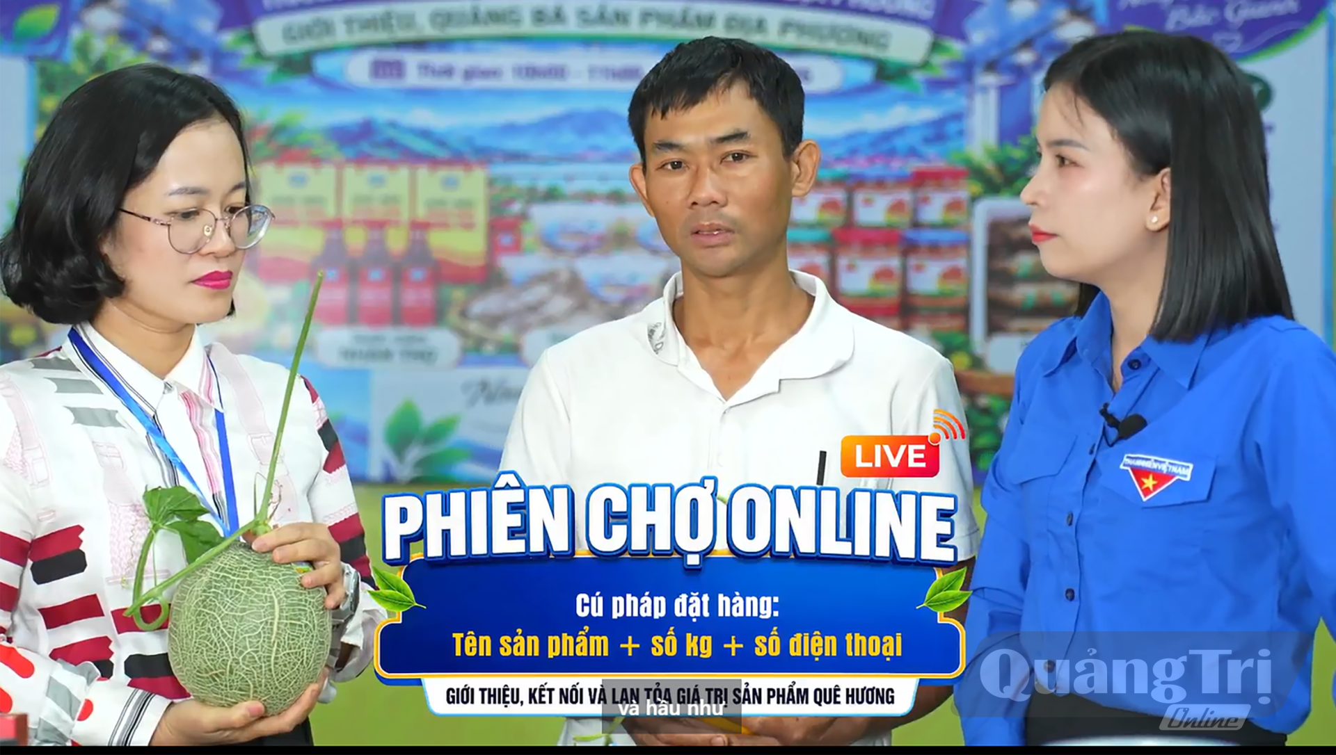 Nhiều sản phẩm đặc trưng của Bắc Gianh tại phiên livestream thu hút khách hàng - Ảnh: N.M