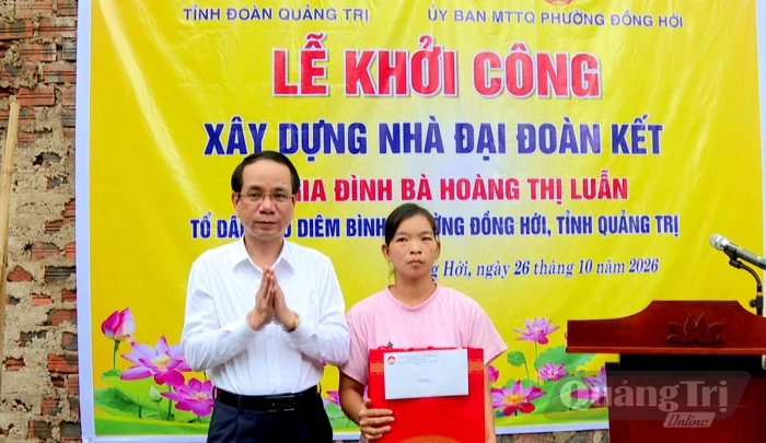 Phường Đồng Hới: Khởi công xây dựng nhà 'Đại đoàn kết' cho hộ nghèo