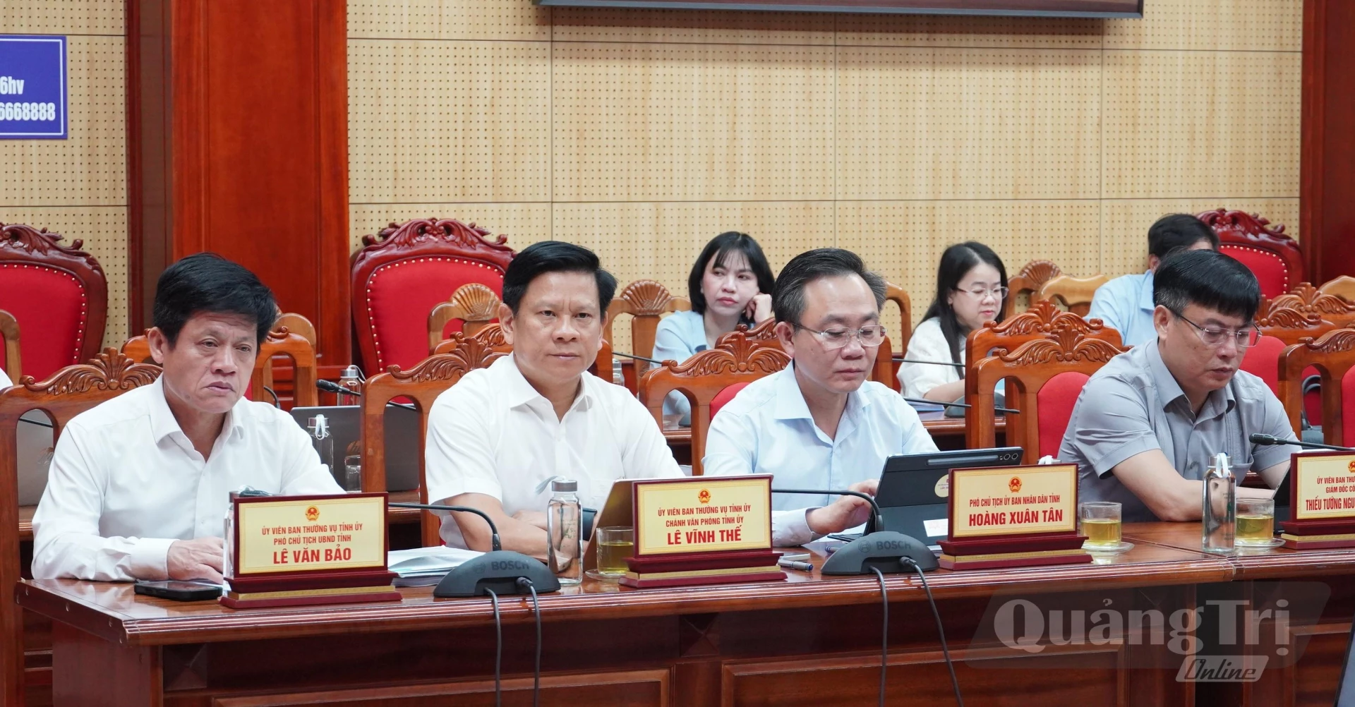 Đại biểu tham dự hội nghị tại điểm cầu Quảng Trị - Ảnh: Q.V