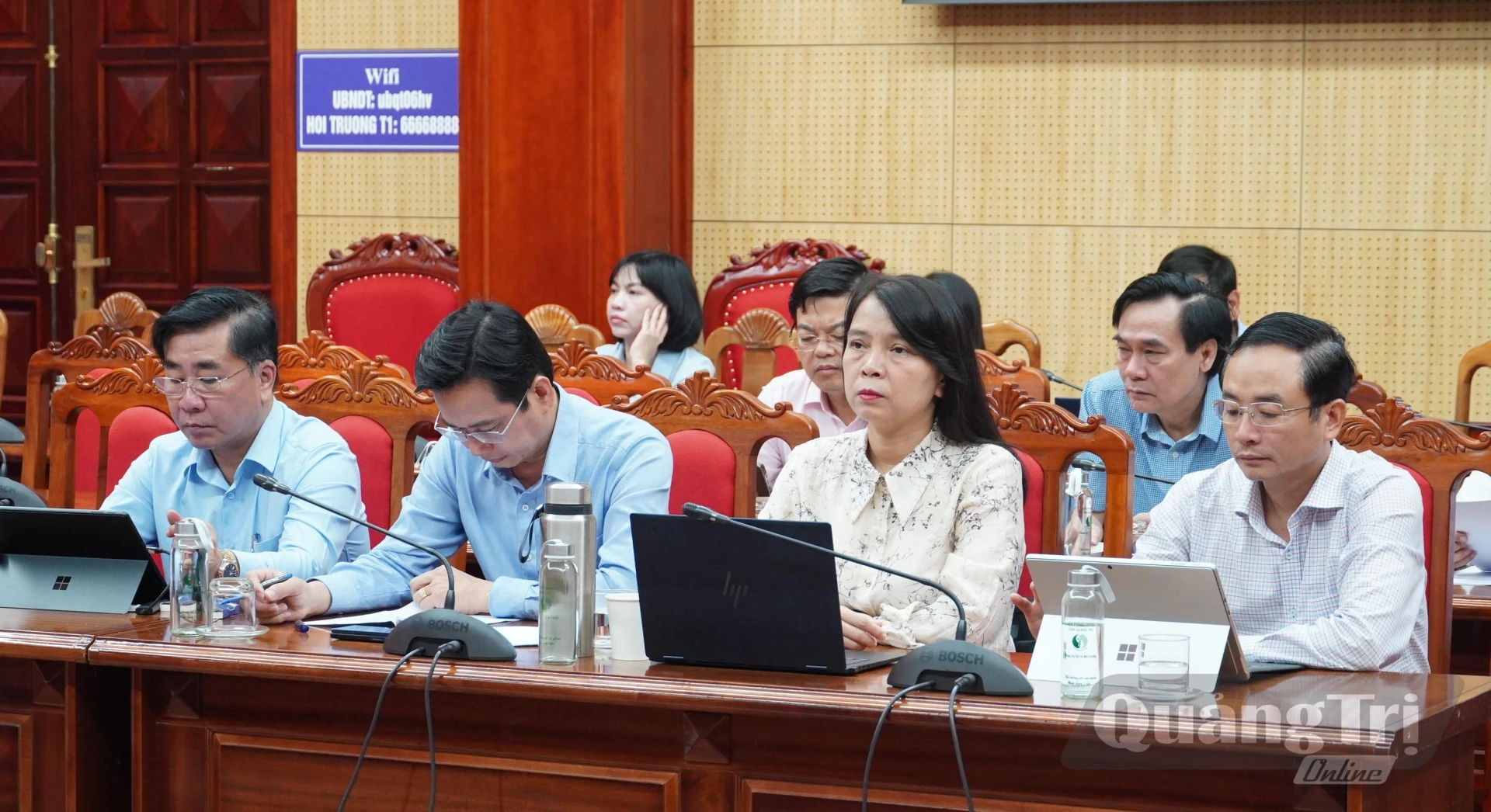 Đại biểu tham dự hội nghị tại điểm cầu Quảng Trị - Ảnh: Q.V