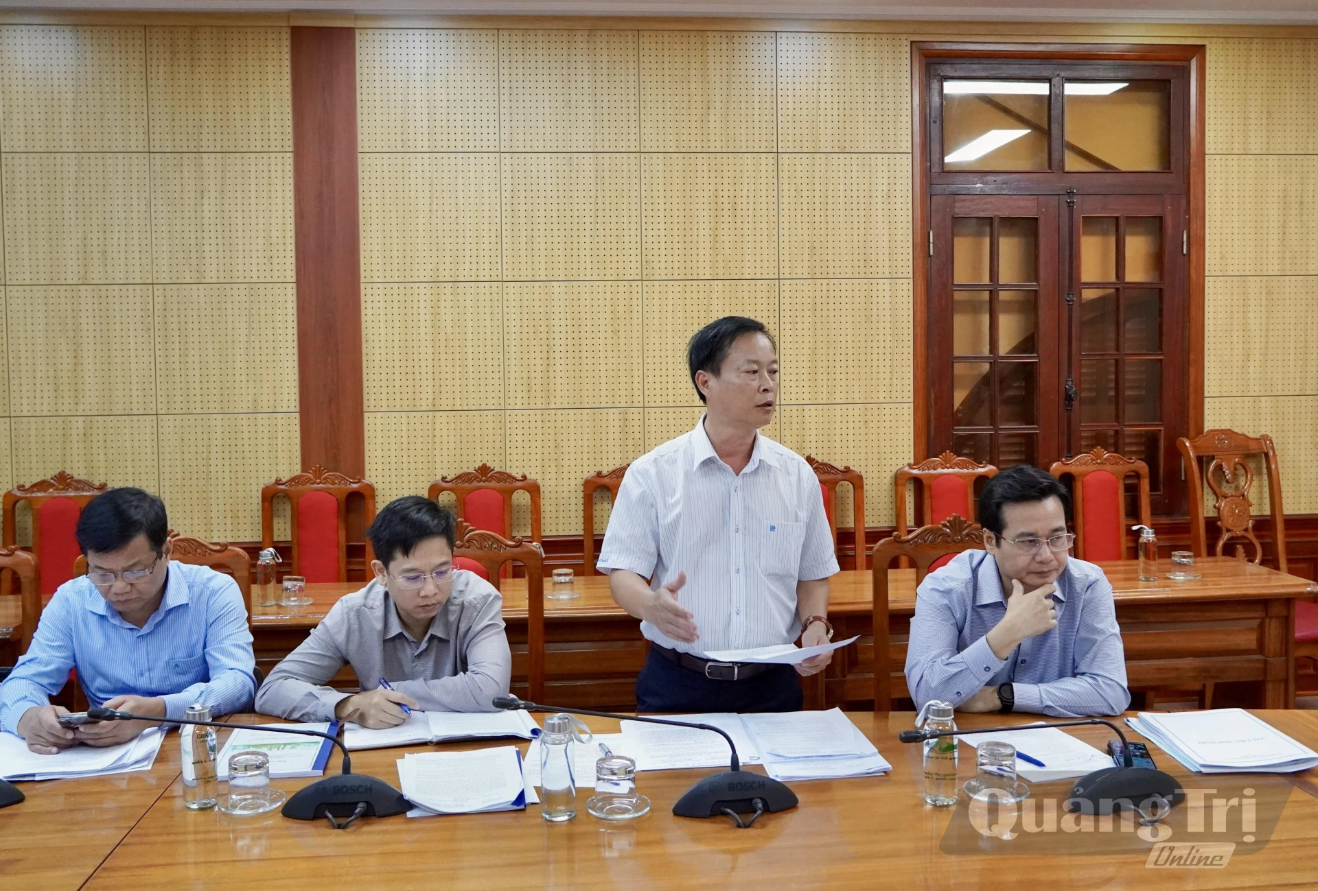 Lãnh đạo Sở Xây dựng phát biểu tại buổi làm việc - Ảnh: H.N